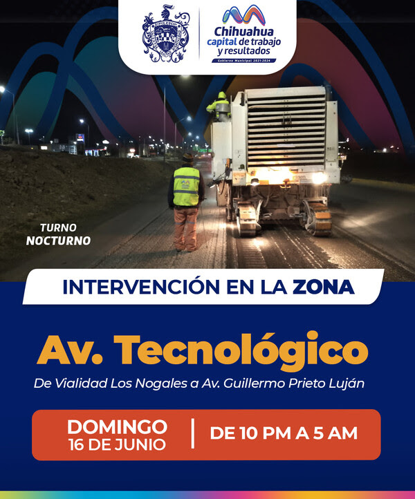 AVISO Realizarán recarpeteo de la avenida Tecnológico